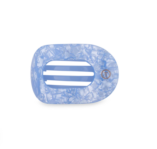 Blue Lagoon Flat Round Hair Clip Small