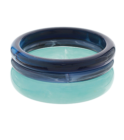 Blue Multi Bangle Trio