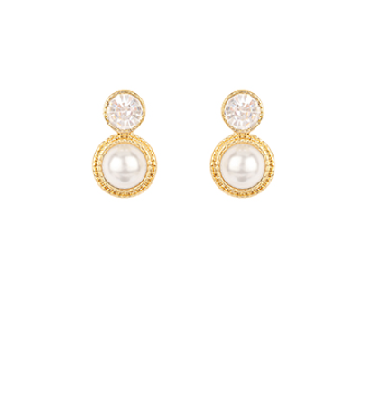 Princess Kate Pearl & Rhinestone Drop Earrings