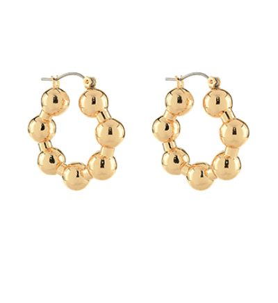 Gold Ball Hoop Earrings