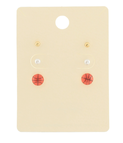 Basketball Earring Trio Set