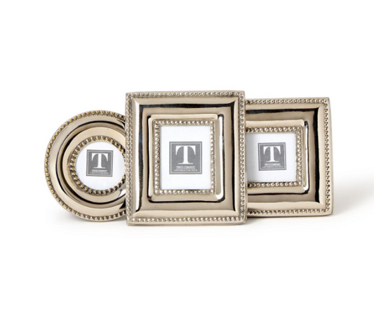 Silver Bead Mini Photo Frame Square