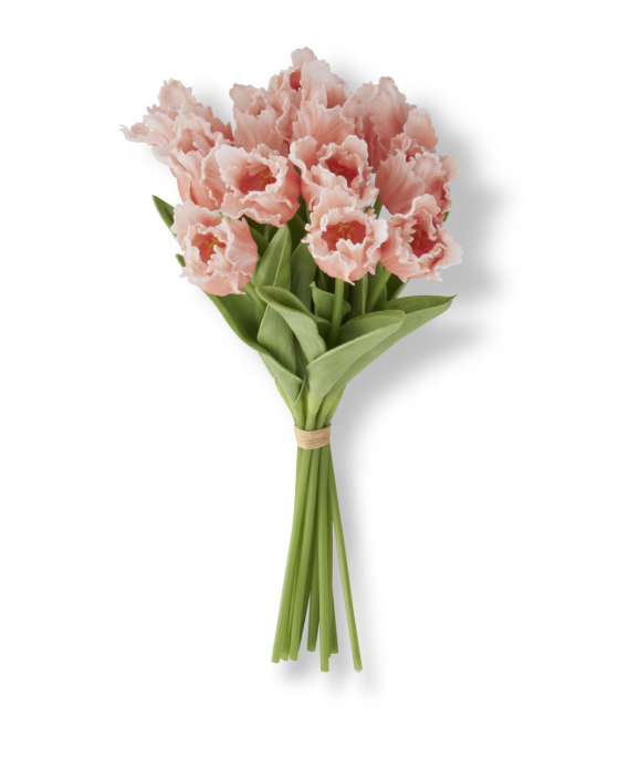 13 Inch Orange/Peach Real Touch Parrot Tulip Bundle -12 Stems