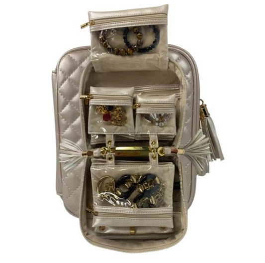 Trinity Jewelry Case, Pearl Quilted