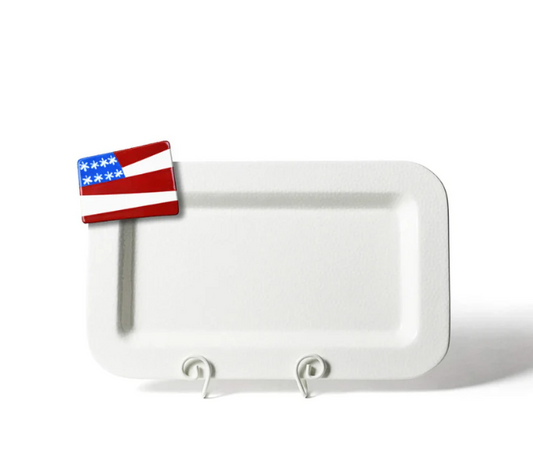 White Small Dot Mini Rectangle Entertaining Platter