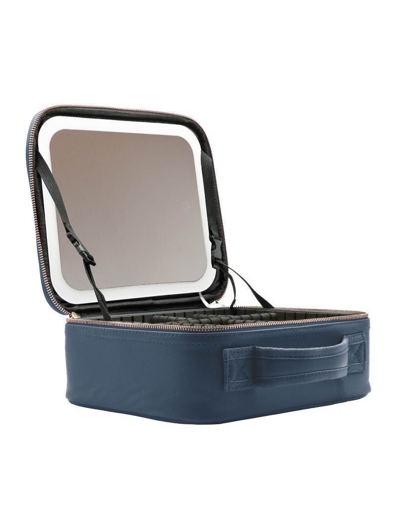 Lit Faux Leather Travel Case, Navy