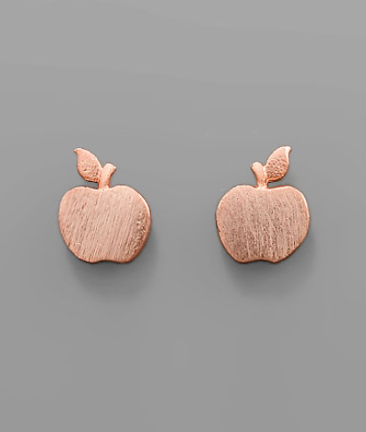 Apple Post Earrings, Rose Gold