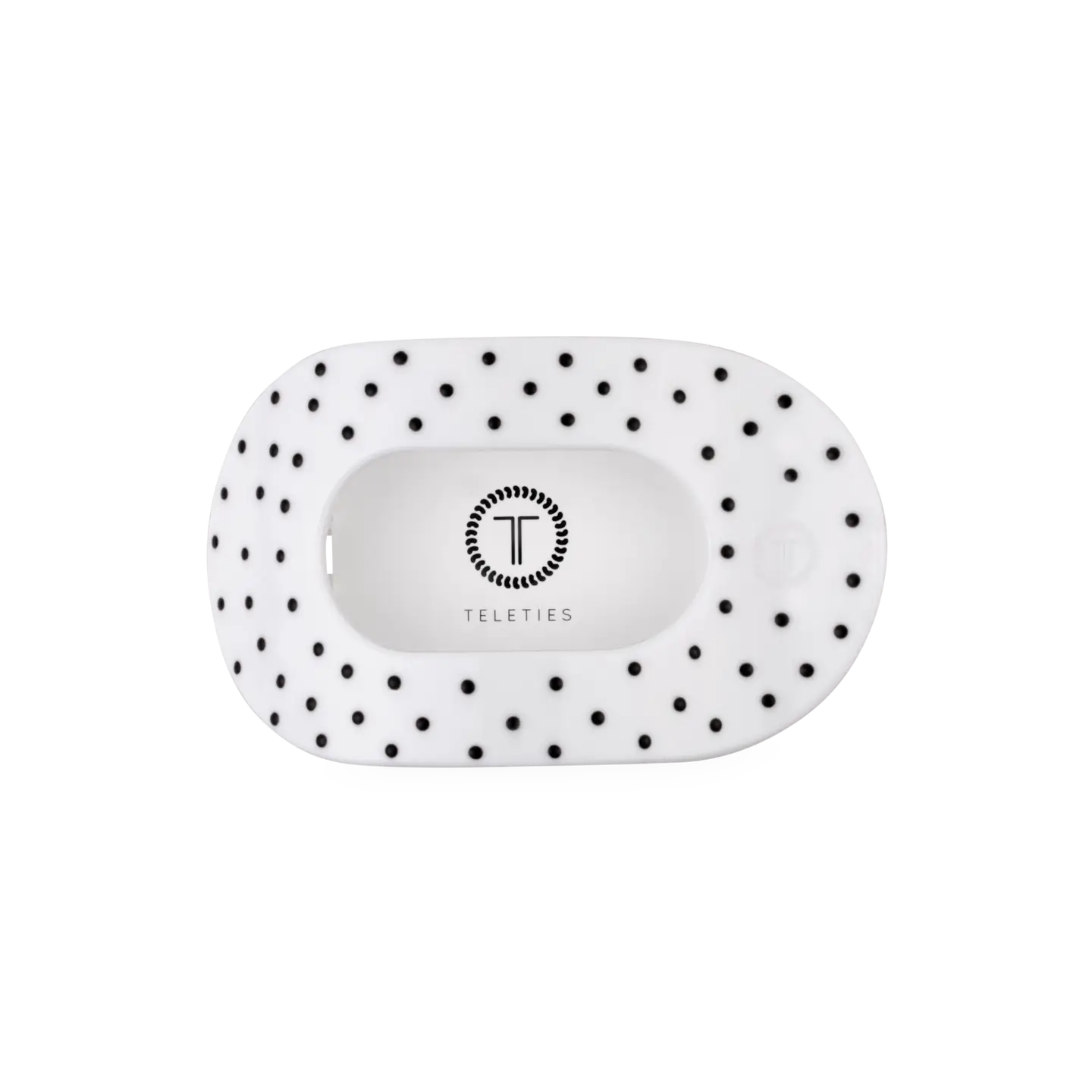 White Polka Dot Party Flat Round Hair Clip Medium