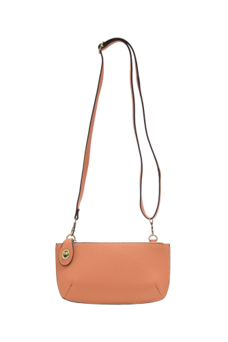 Mini Crossbody Wristlet Clutch, Peach