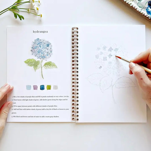 Watercolor Workbook w/ Paint Set, Flowers