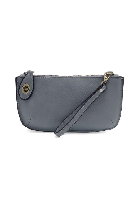 Mini Crossbody Wristlet Clutch, Blue Grey
