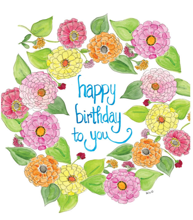 Card, Birthday Zinnias BC518