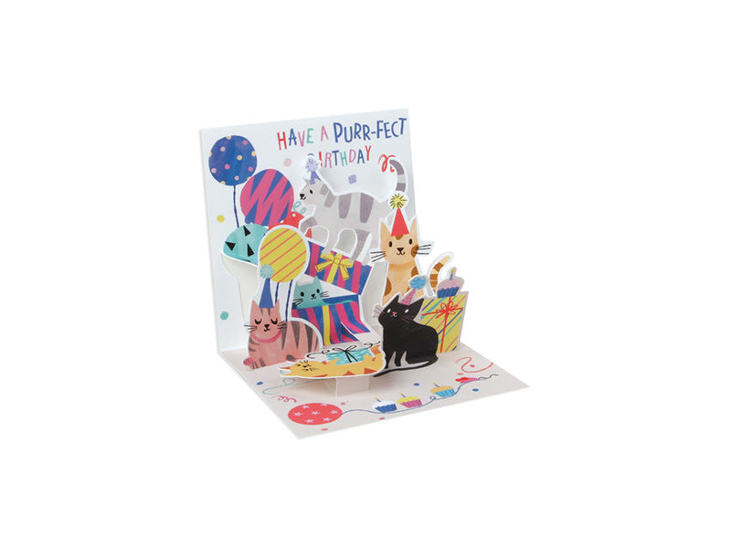 Mini Pop Up Card, Birthday Party Cats