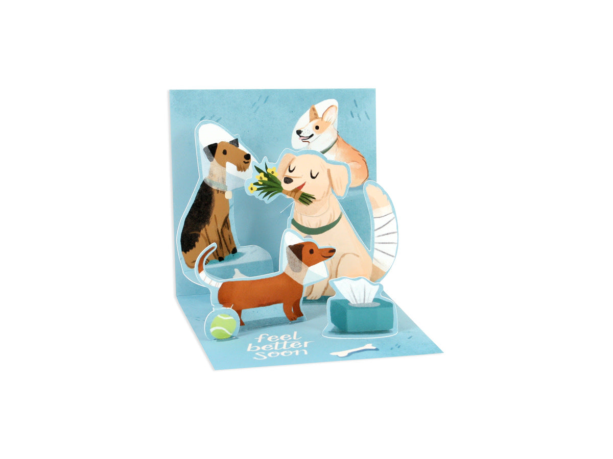 Mini Pop Up Card, Get Well Dogs