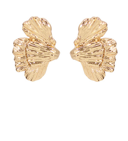 Textured Wing Earrings, Gold