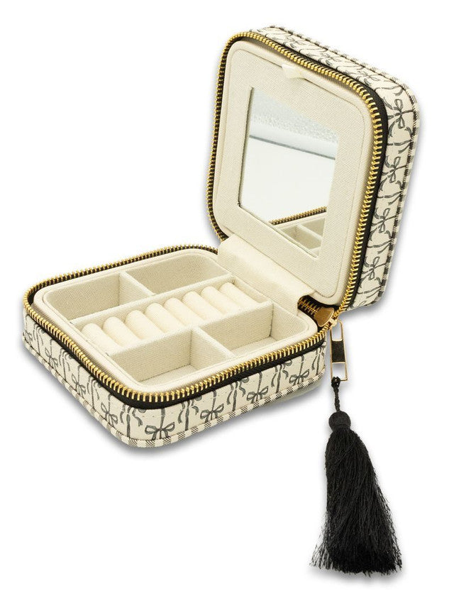 Tassel Jewelry Case, Black Bow