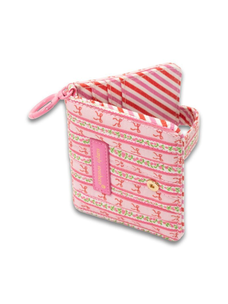 Quilted ID Wallet, Blush Stripe