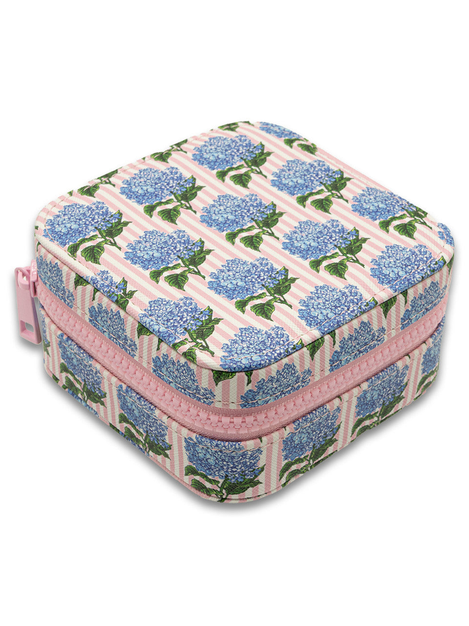 Jewelry Case, Hydrangea Stripe Pink