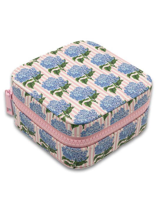 Jewelry Case, Hydrangea Stripe Pink