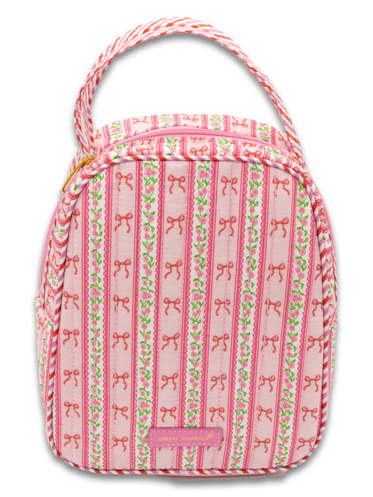 Quilted Lunch Bag, Blush Stripe