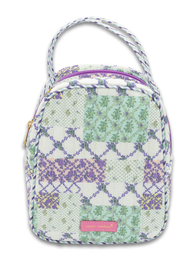 Quilted Lunch Bag, Lavender Patch