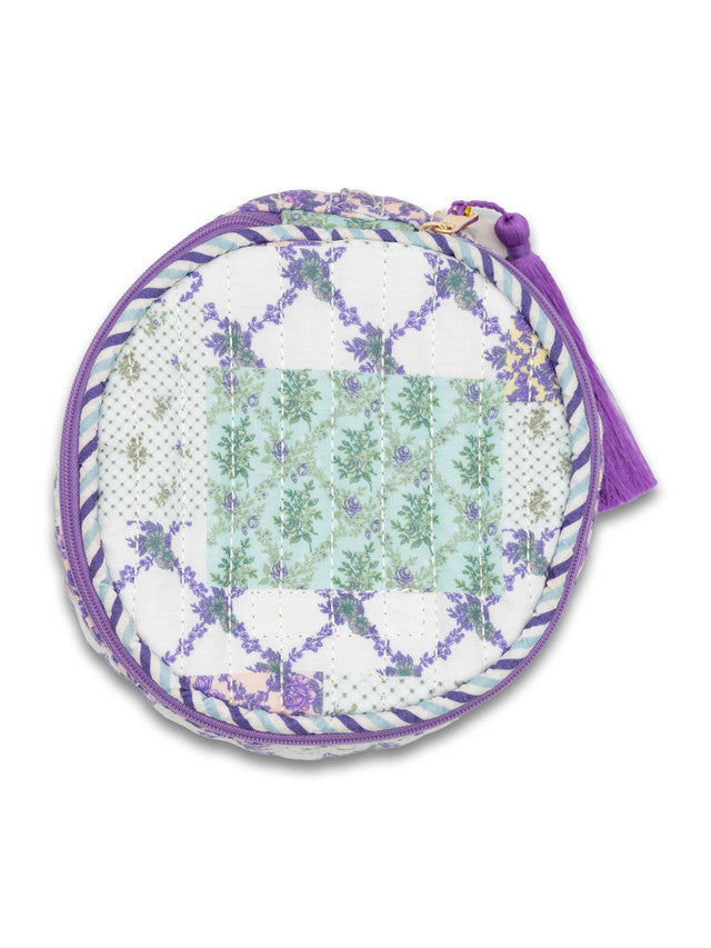 Quilted Tassel Bag, Lavender Patch