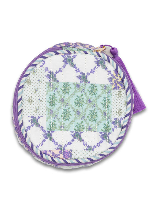Quilted Tassel Bag, Lavender Patch