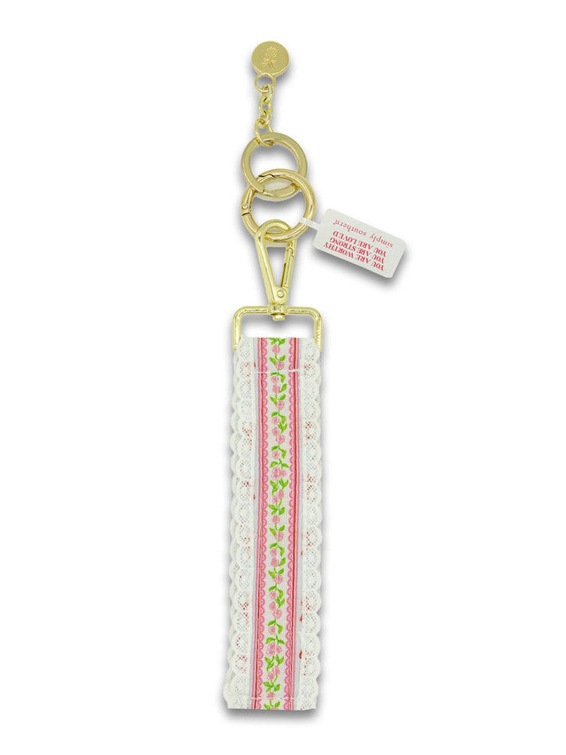 Lace Keyfob, Blush Stripe