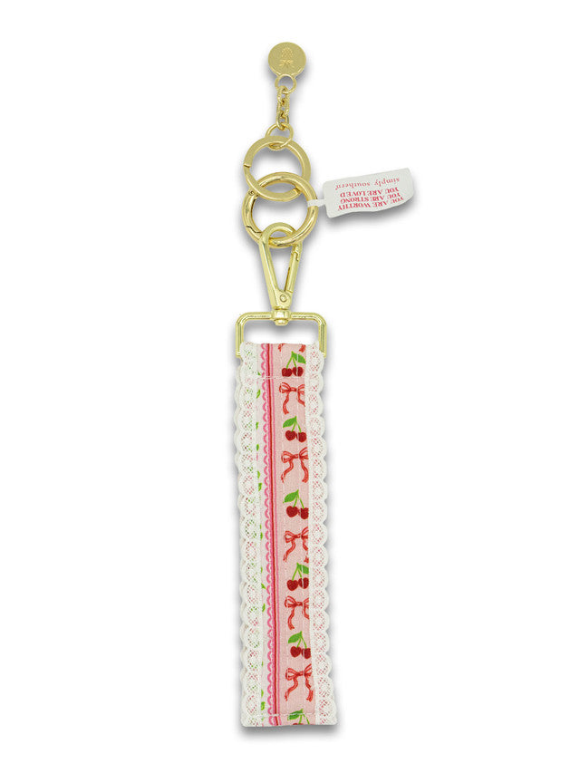 Lace Keyfob, Cherry Stripe