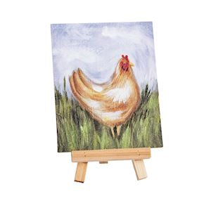 Chicken Canvas Art Easel Set