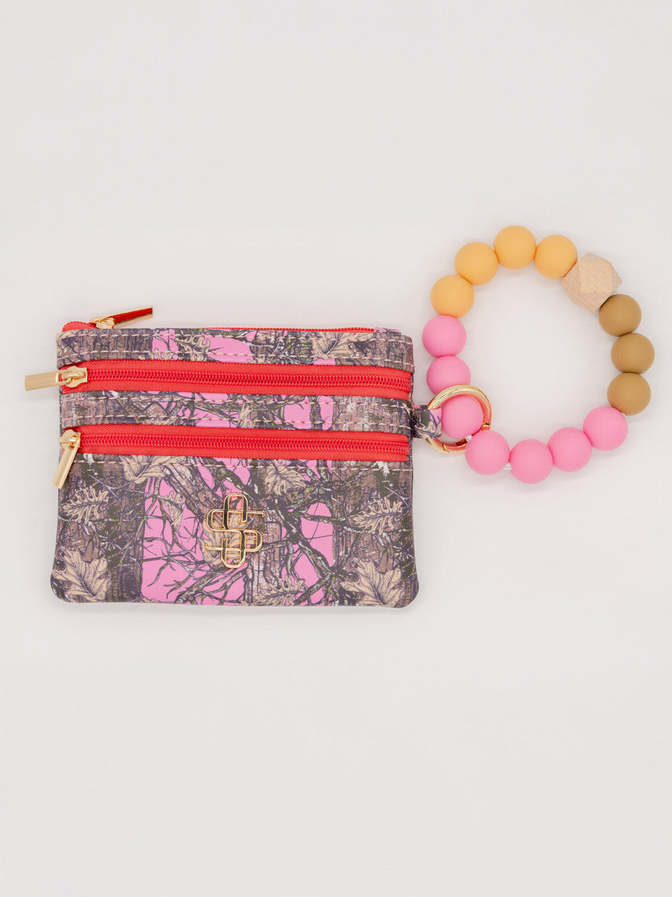 Bead Bangle Wallet, Camo Pink