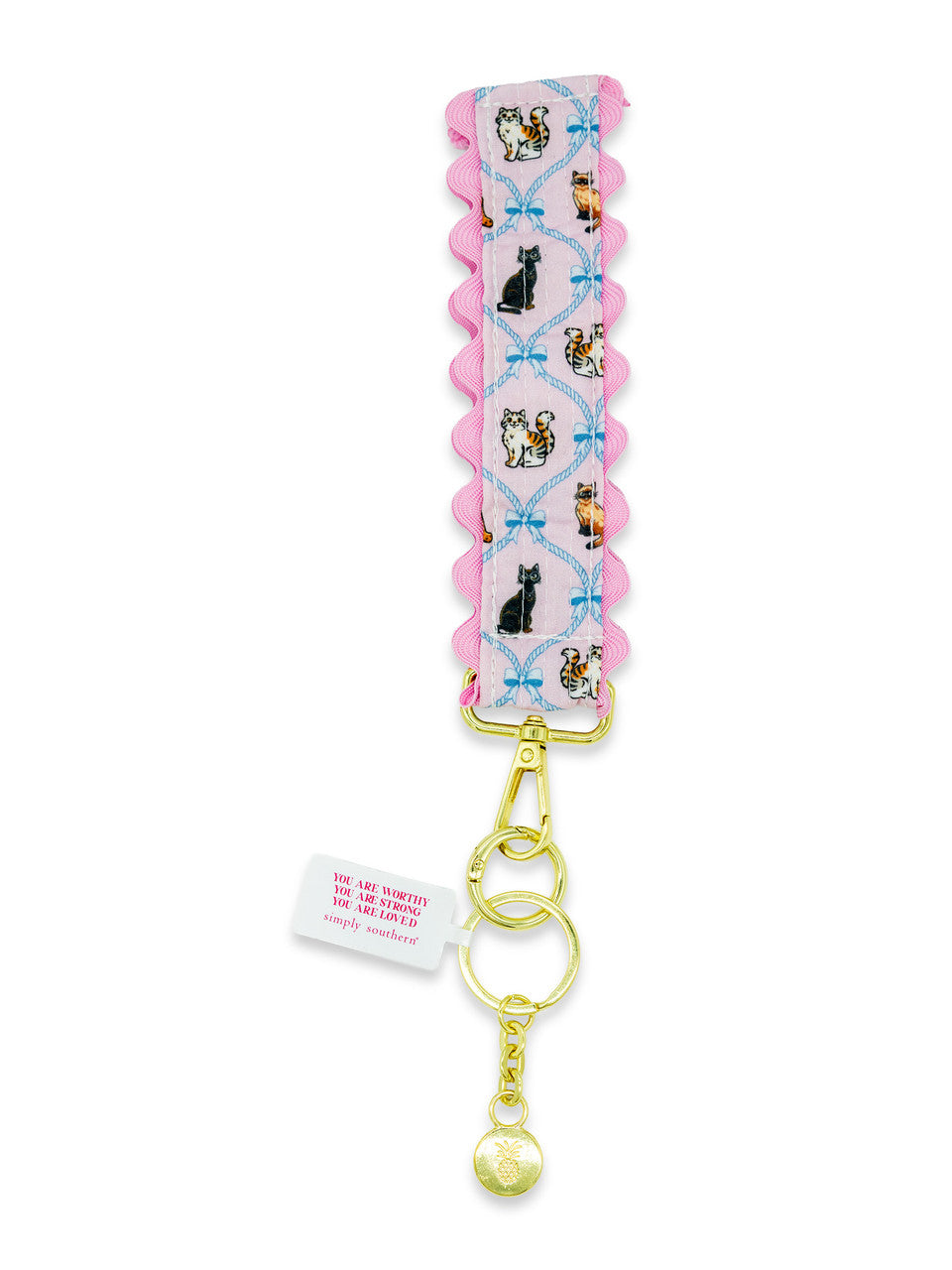 Ricrac Keyfob, Cat Bow