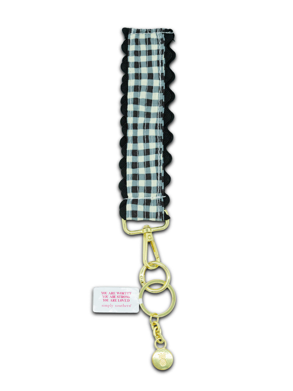 Ricrac Keyfob, Black Gingham