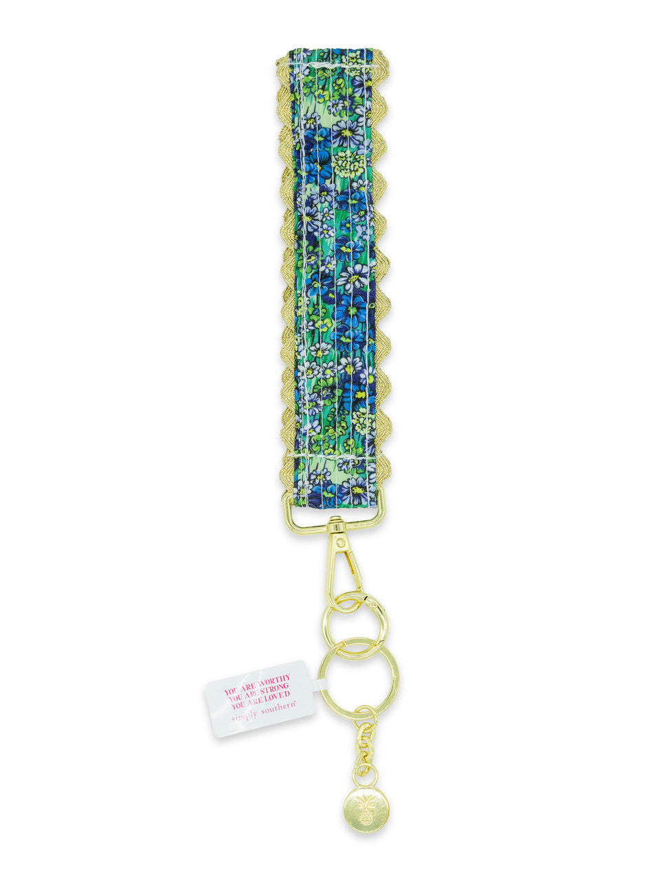 Ricrac Keyfob, Green Floral
