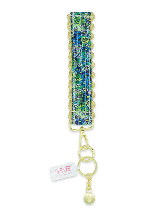 Ricrac Keyfob, Green Floral