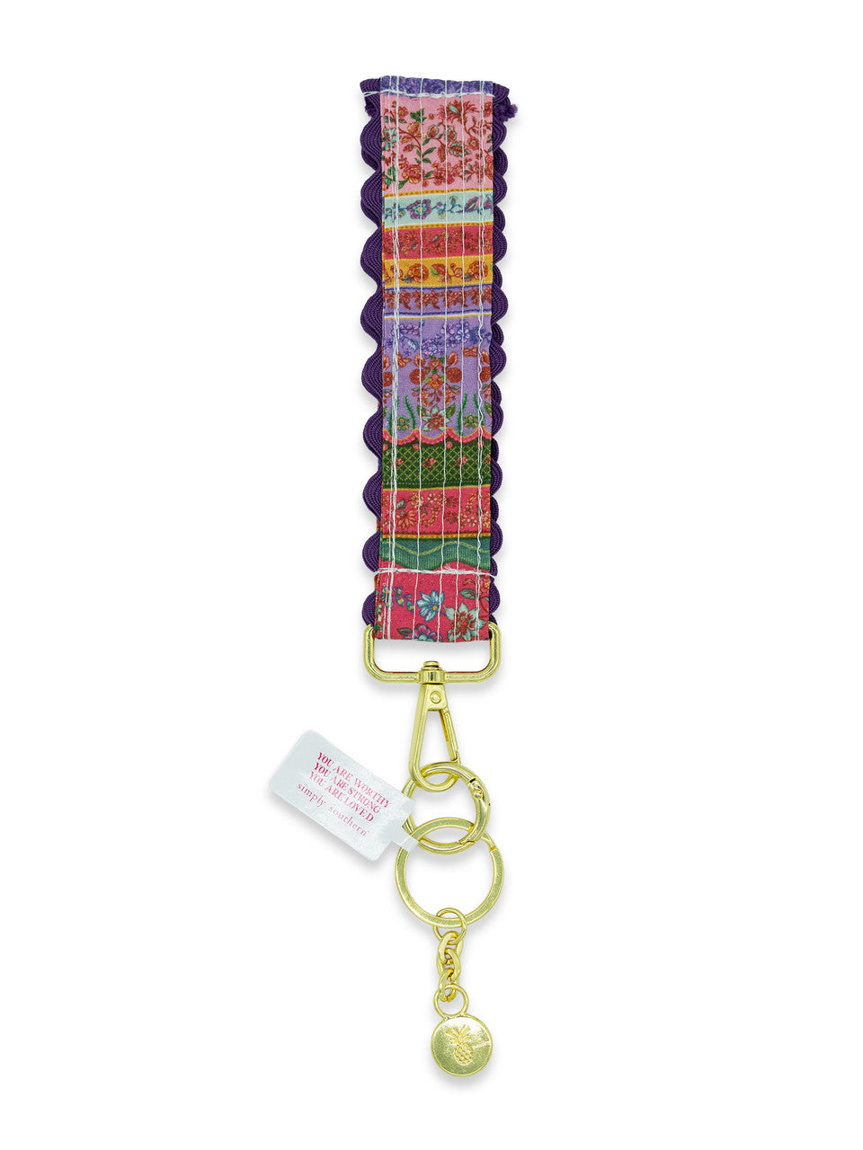 Ricrac Keyfob, Purple Multi Floral