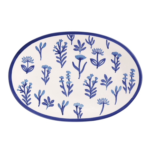 Blue Floral Platter