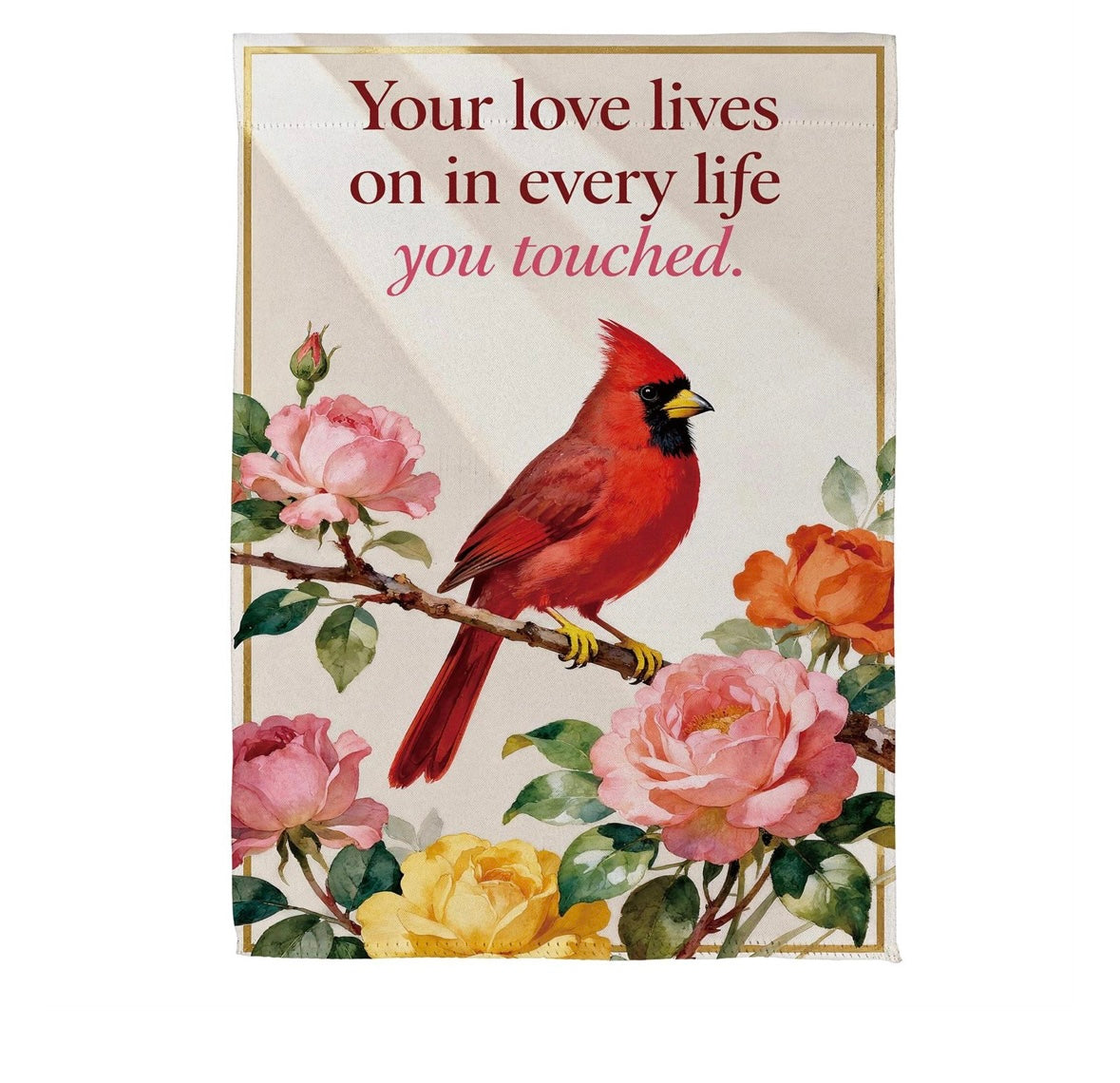 Love Lives On Suede Garden Flag