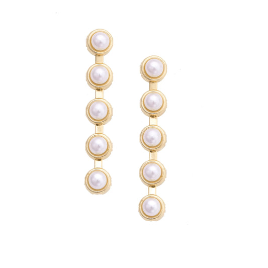 Ivy Pearl Linked Earrings in Ivory