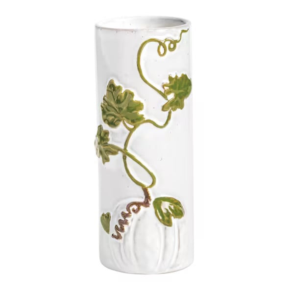 White Pumpkin Vine Stem Vase