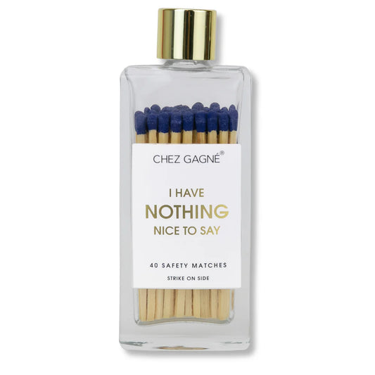 I Have Nothing Nice to Say - Navy Matches in Glass Bottle