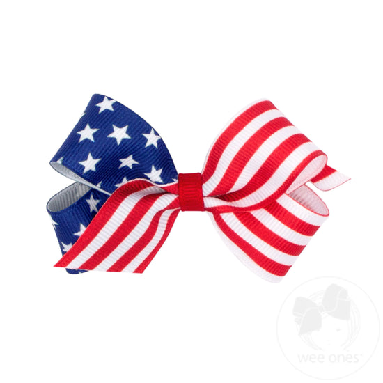 Mini Bow, Stars/Stripe Print