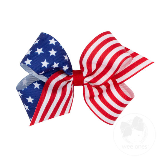 Medium Bow, Stars/Stripe Print