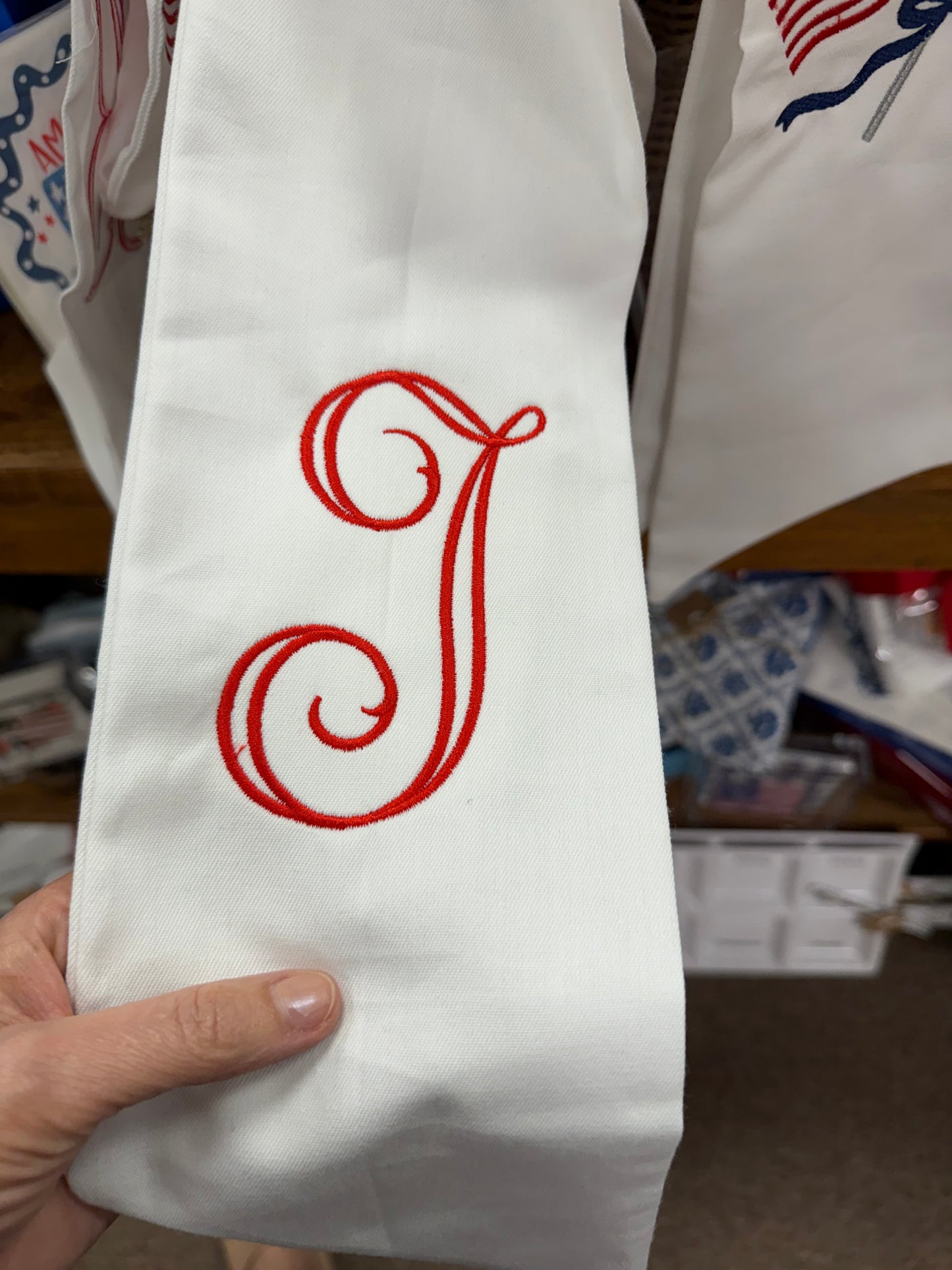 Monogram Patriotic Wreath Sash