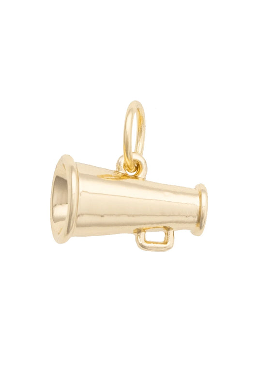 Megaphone Charm in Shiny Gold
