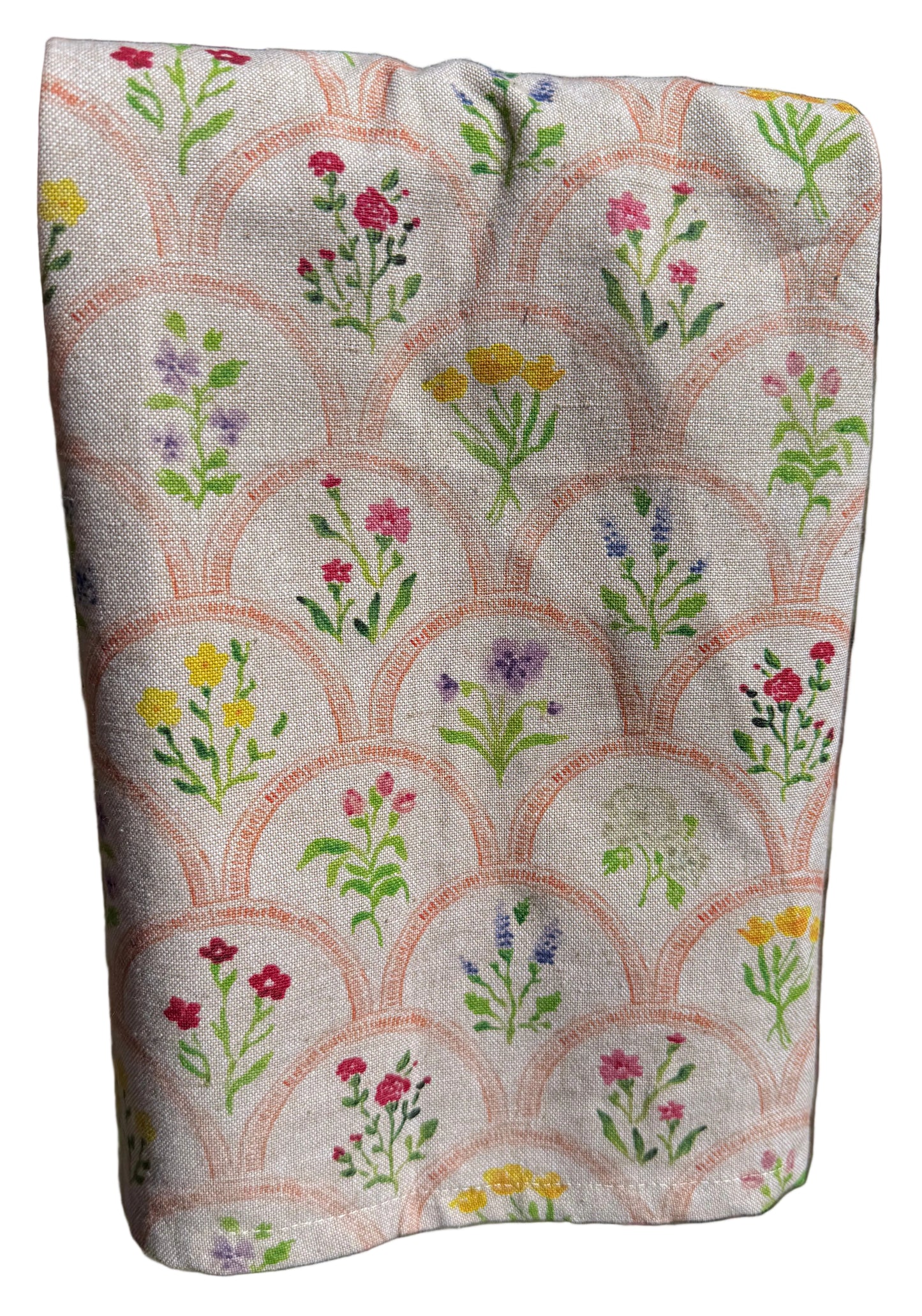 Scallop Chambray Floral Towel