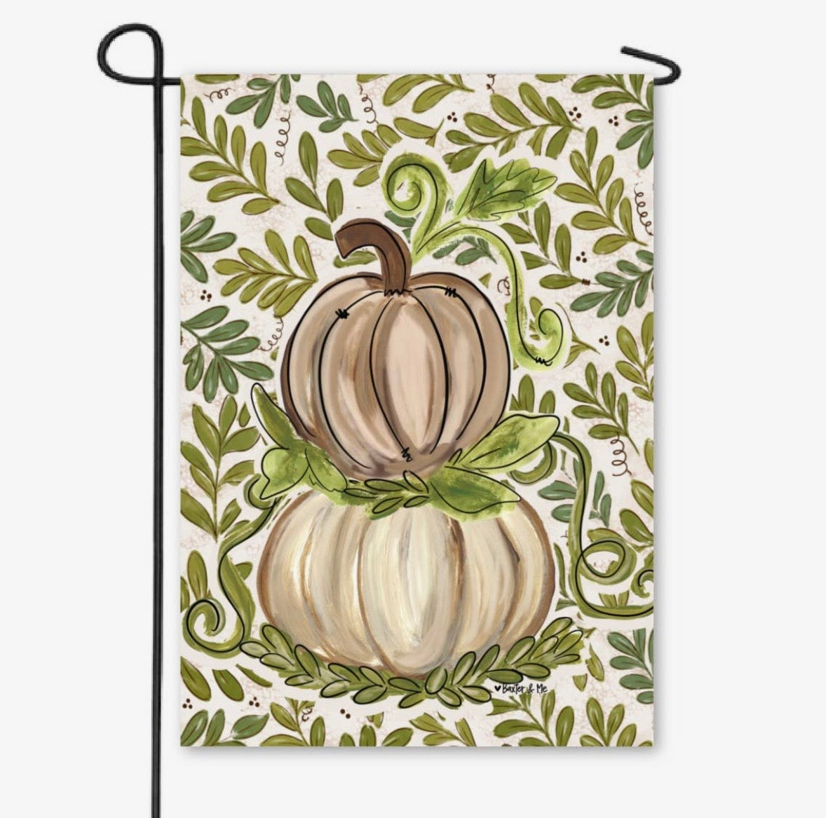 Olive Leaf Pumpkin Garden Flag