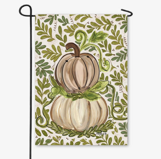 Olive Leaf Pumpkin Garden Flag