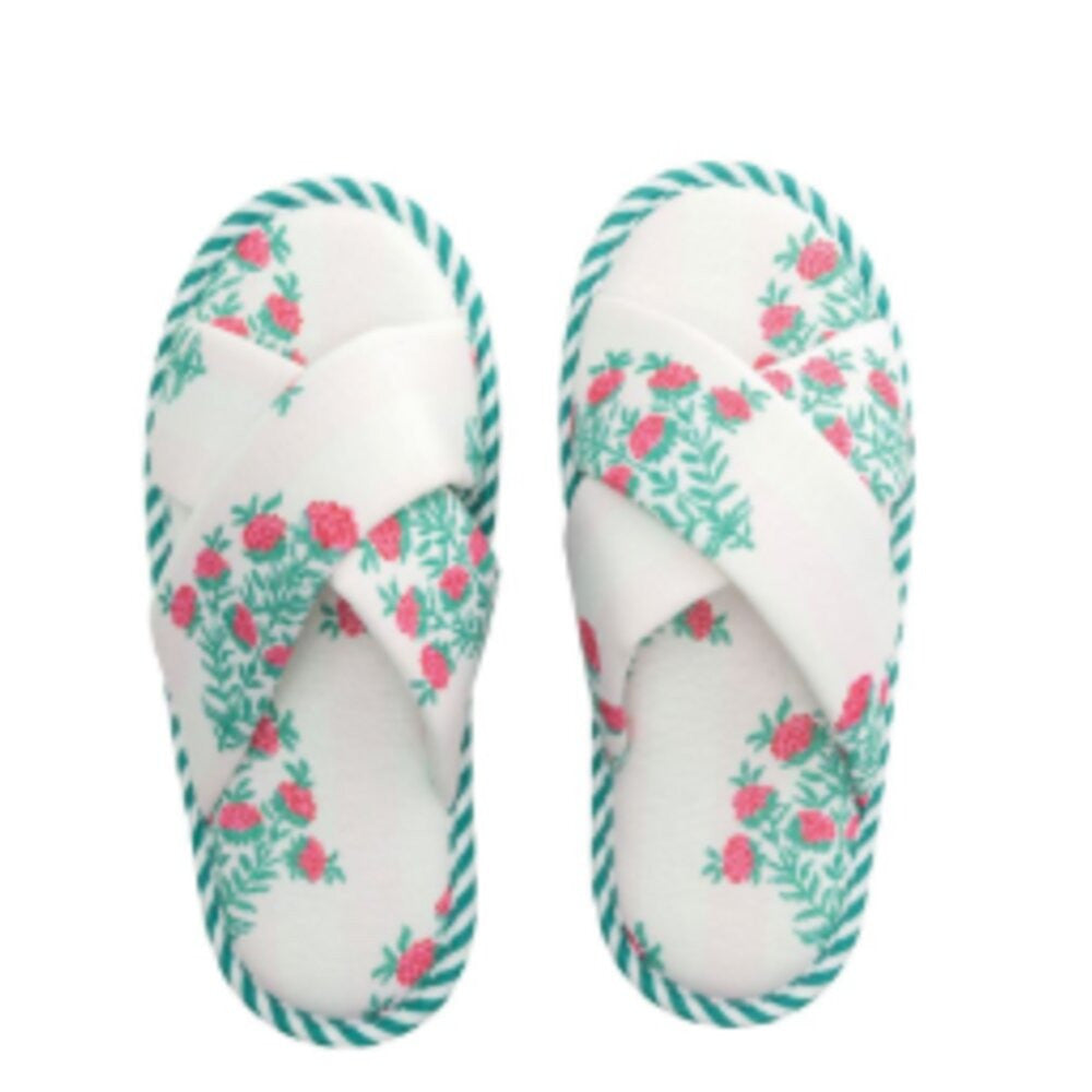 Pink Block Print Slippers