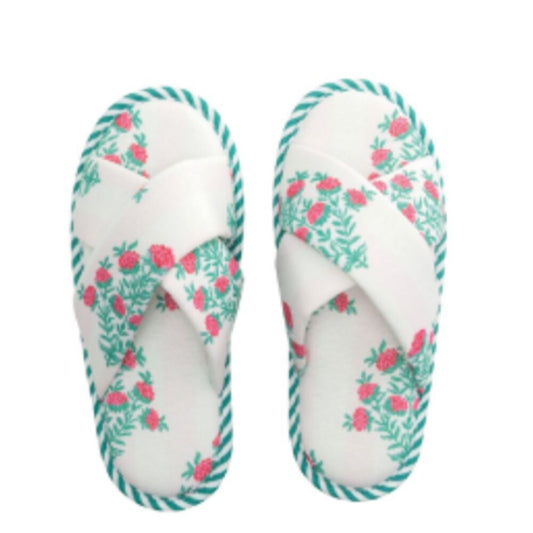 Pink Block Print Slippers